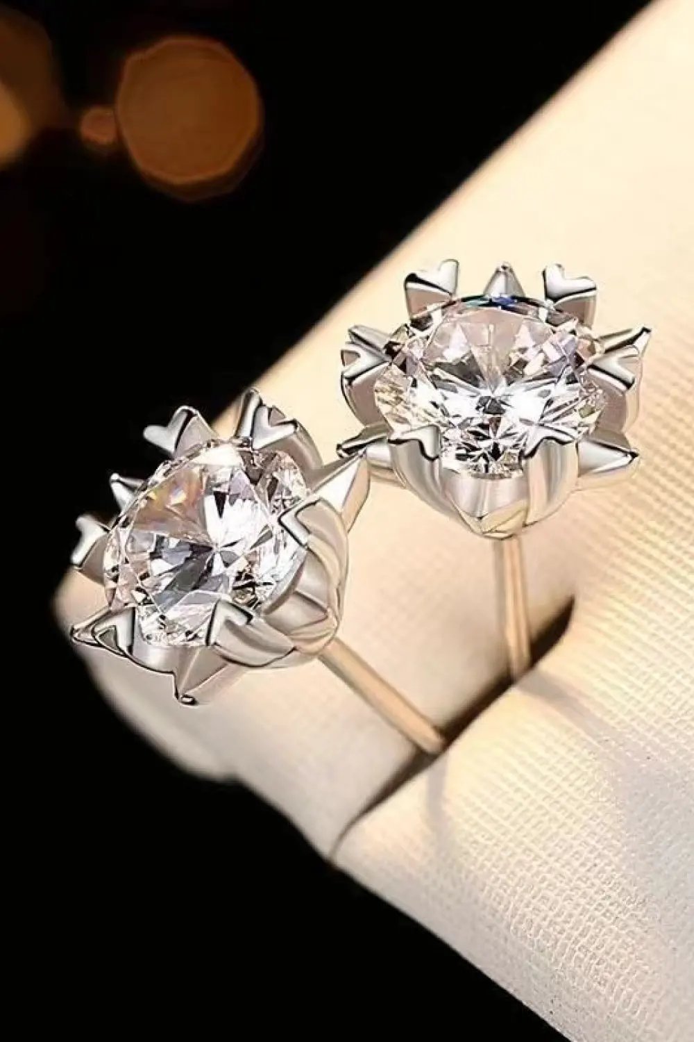 Stuck On You 4 Carat Moissanite Stud Earrings by Partner Label