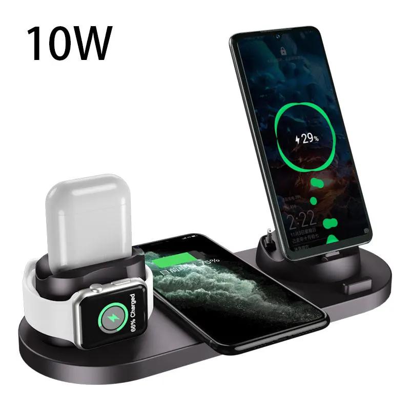 Wireless Charger For IPhone Fast Charger For Phone Fast Charging Pad For Phone Watch 6 In 1 Charging Dock Station by Maiden-Art