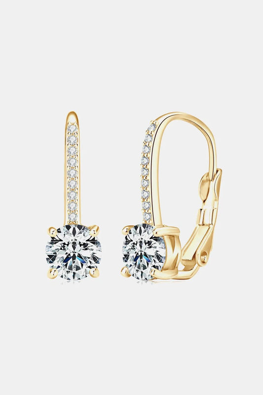 2 Carat Moissanite 925 Sterling Silver Earrings by Partner Label