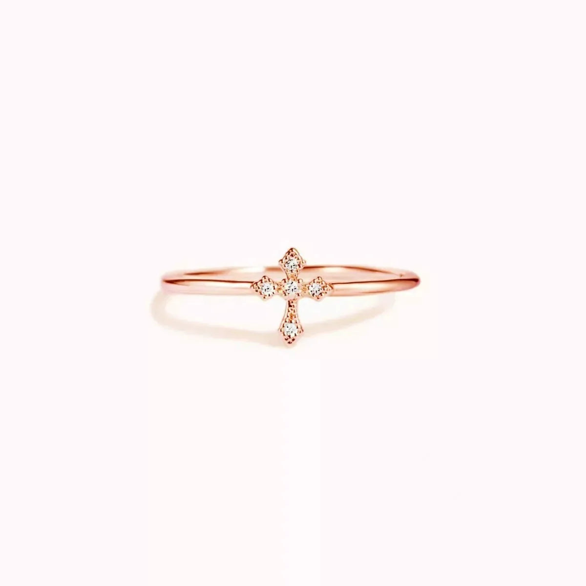 925 Sterling Silver Zircon Cross Ring by Partner Label