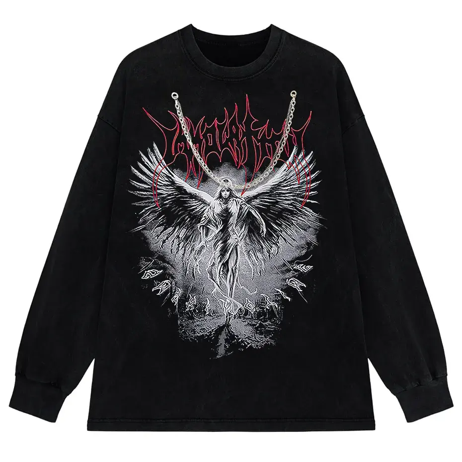 Y2k Gothic Punk Style Men T Shirt Clothes Harajuku Oversized T-shirt Top Tee High Street Hipster Summer Streetwear Anime Clothes by Vimost Shop