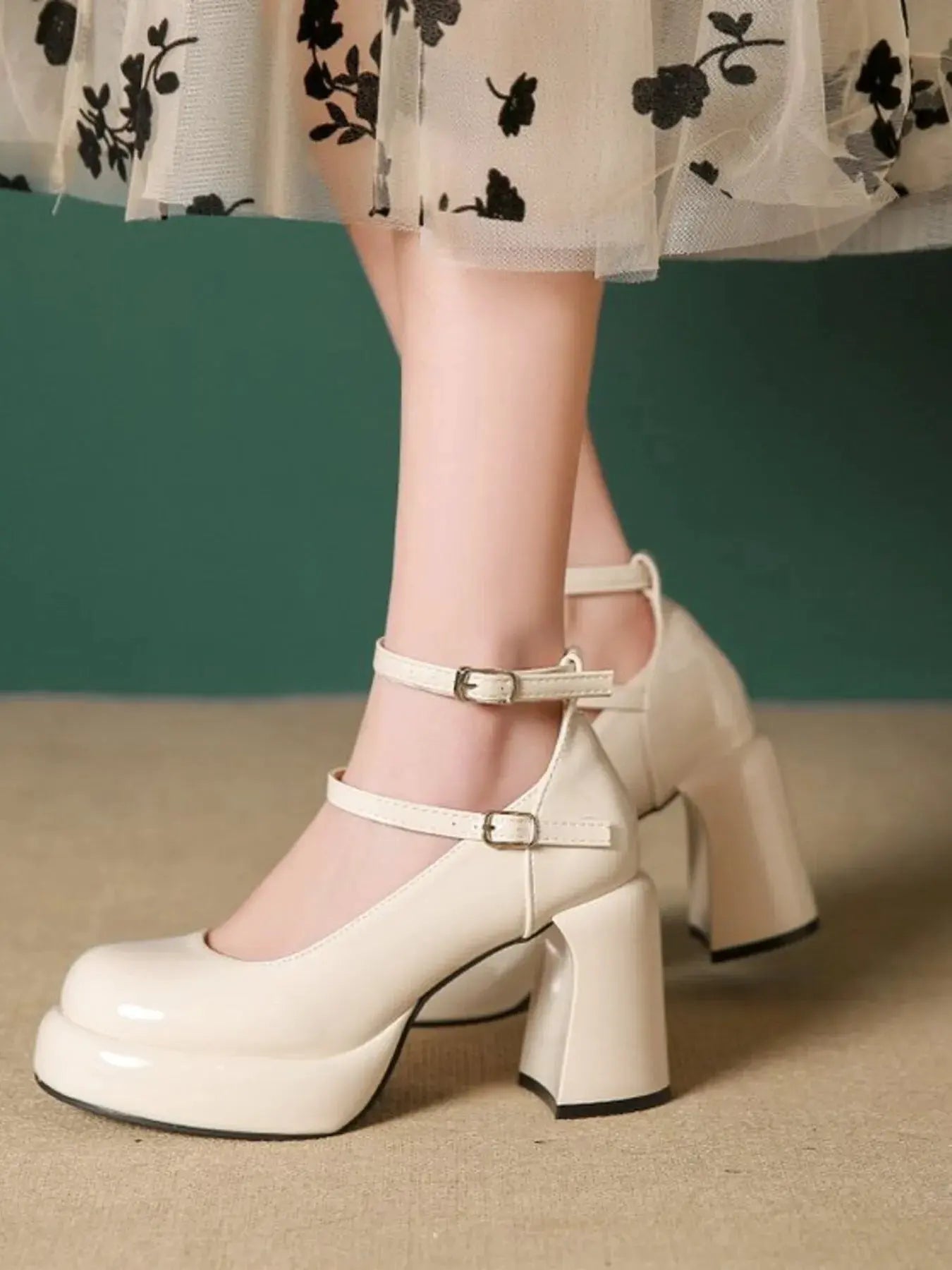 Patent Leather Mary Jane Platform Pumps by Partner Label