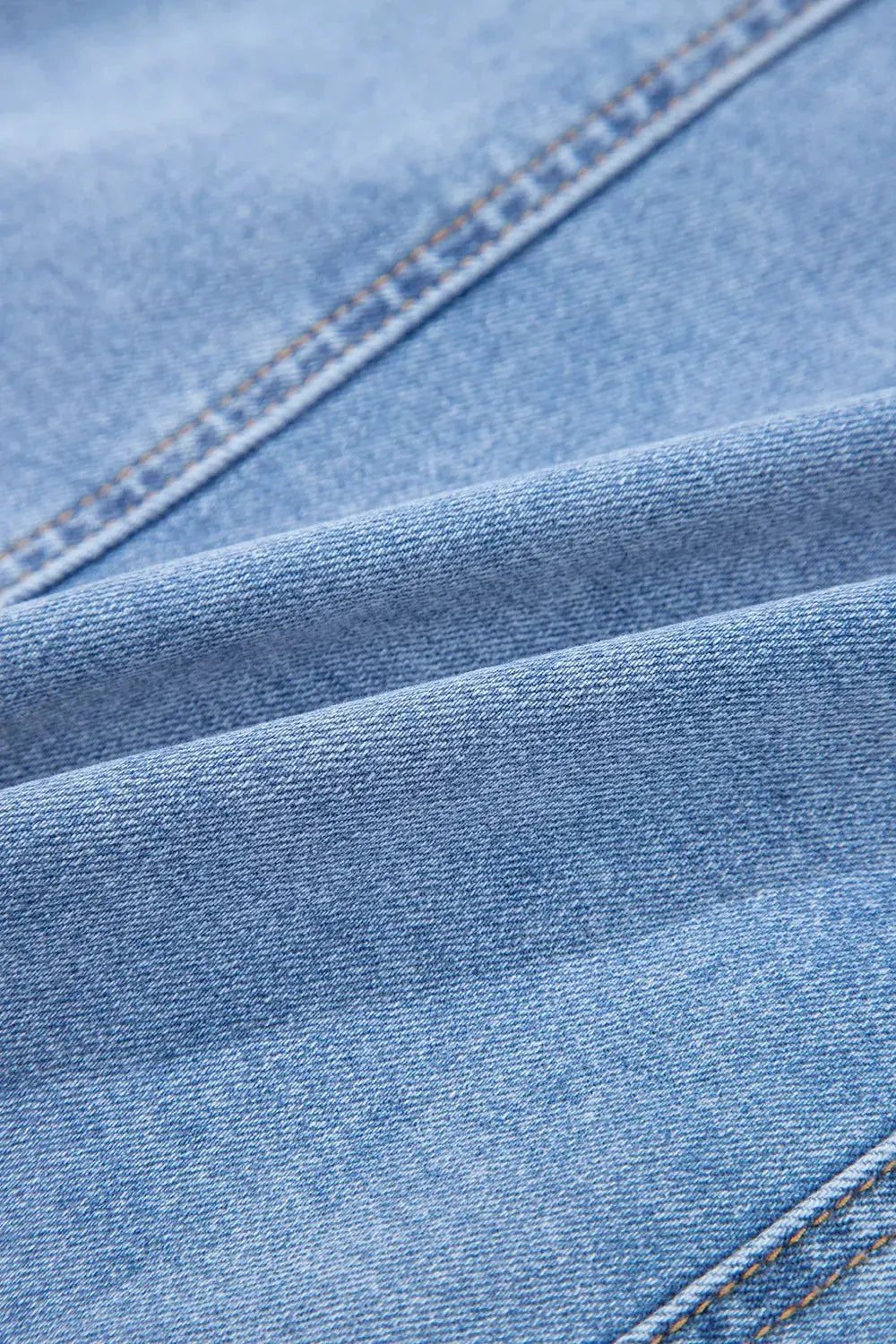 Square Neck Wide Strap Denim Dress by Partner Label