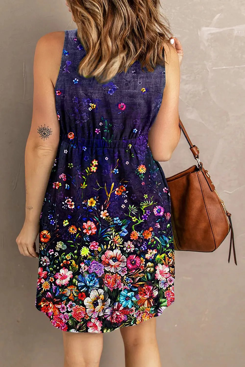 Double Take Scoop Neck Buttoned Sleeveless Magic Dress with Pockets by Double Take