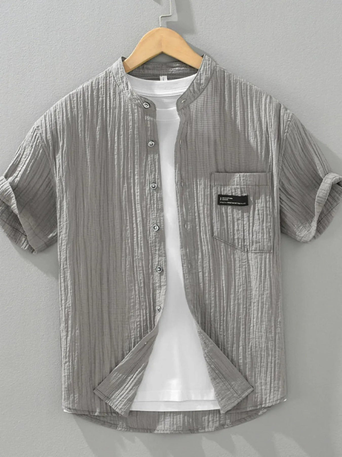 Men's Plus Size Casual Textured Button Up Shirt by Trendsi