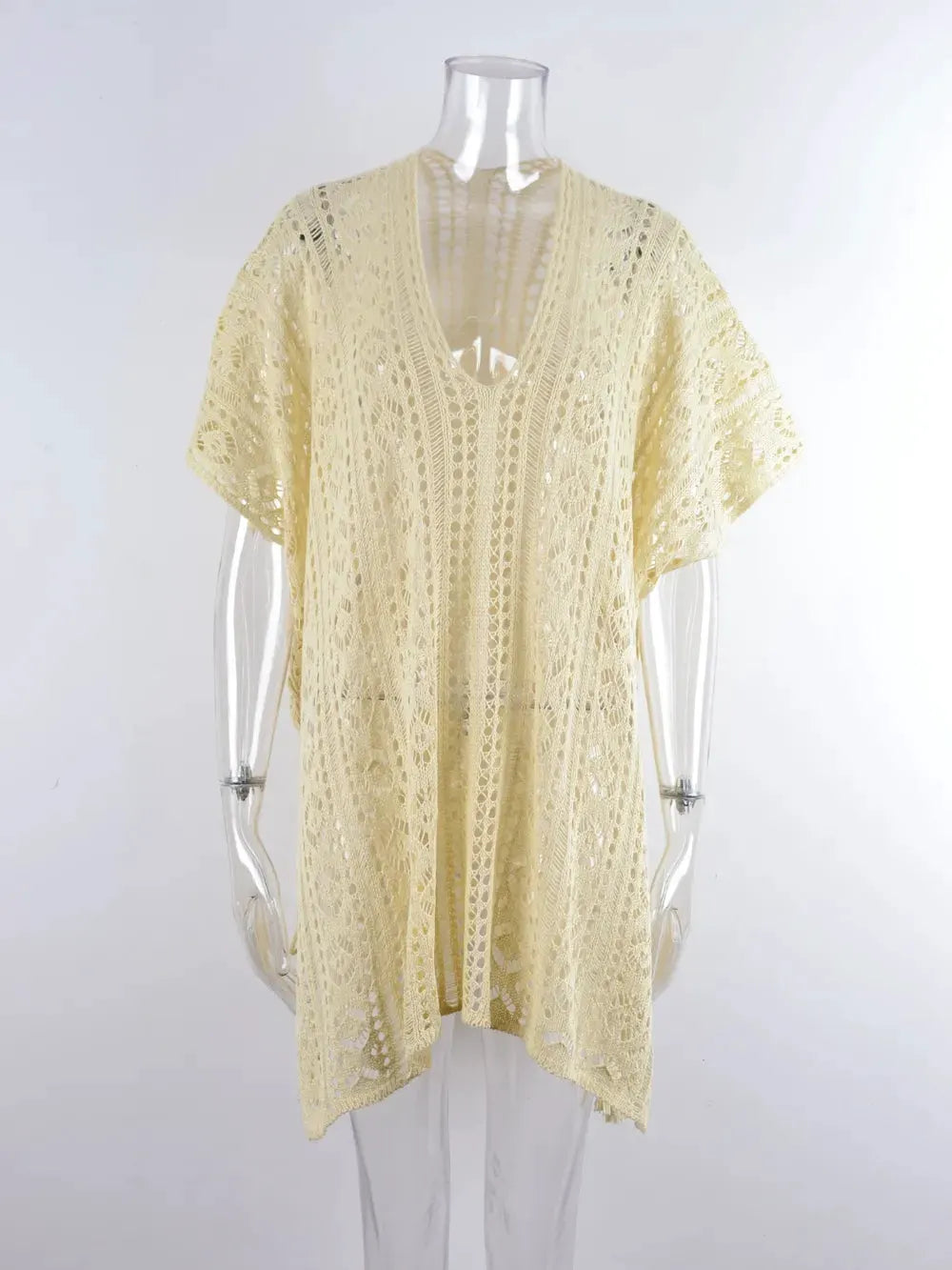 Angel Wings Cutout V-Neck Cover-Up with Tassel by Partner Labels