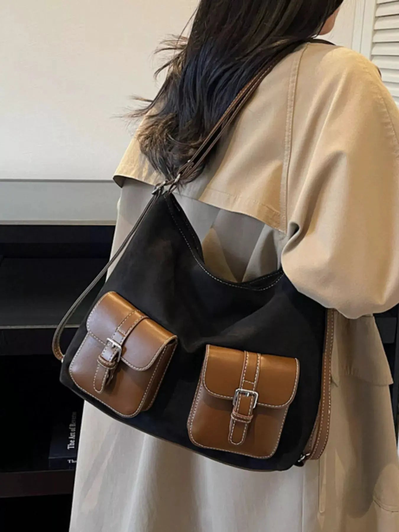Buckle Pocket Shoulder Handbag by Partner Label