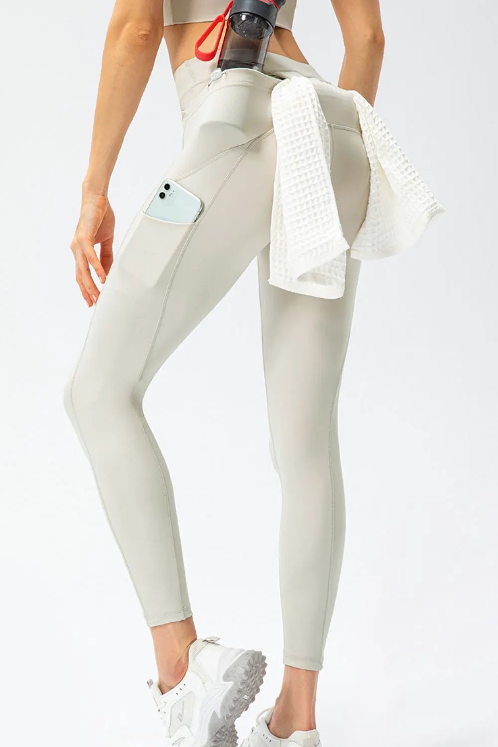 Full Size Slim Fit High Waist Long Sports Pants with Pockets by Partner Label