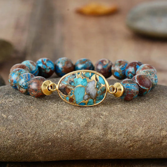 Natural Stone Beaded Bracelet by Partner Label