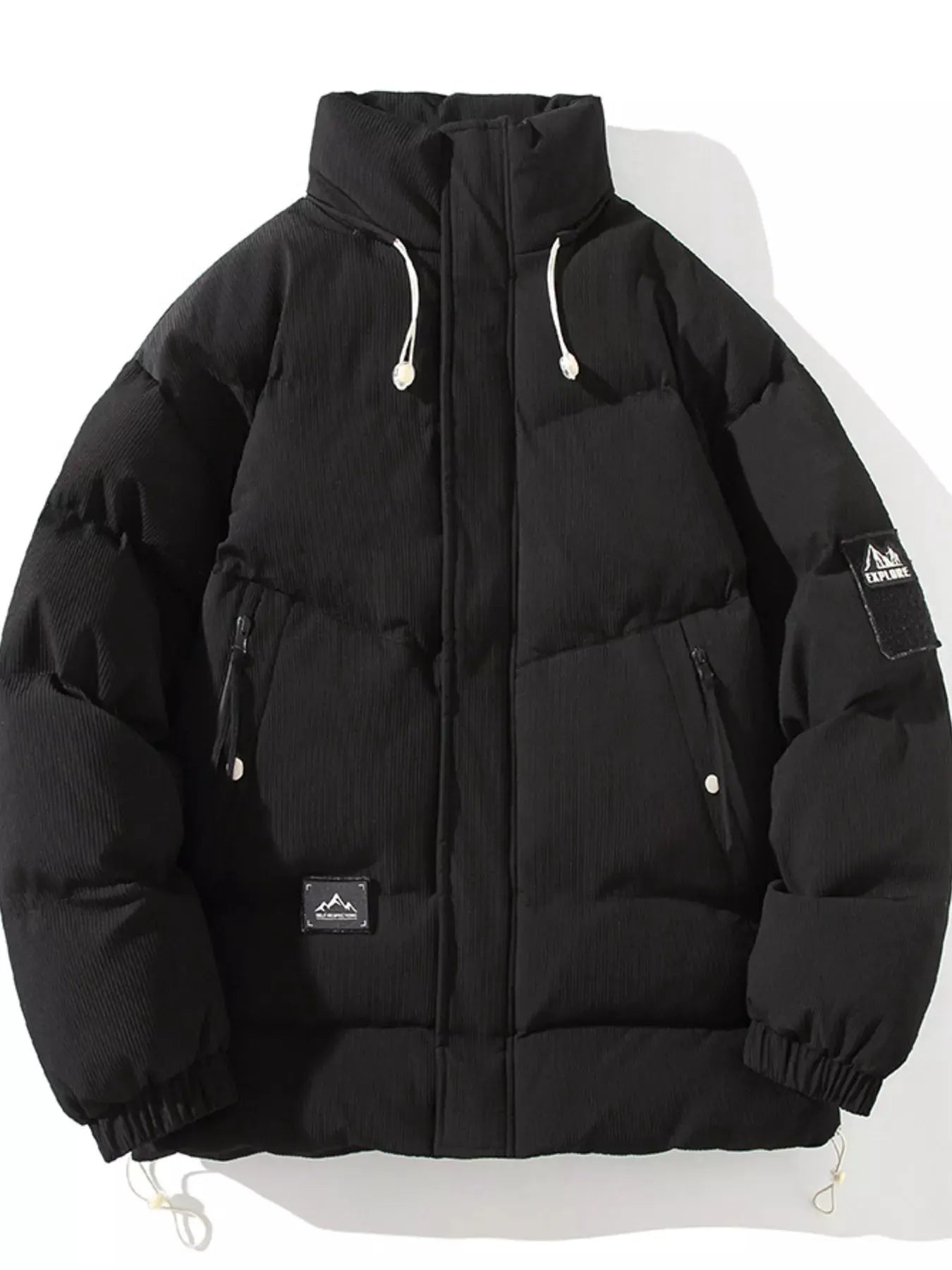 Men's Plus Size Zip Up Long Sleeve Puffer Jacket by Partner Label
