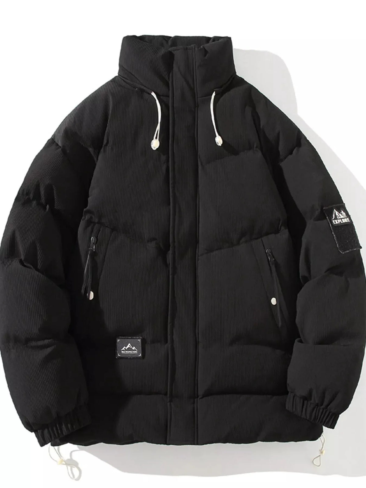 Men's Plus Size Zip Up Long Sleeve Puffer Jacket by Partner Label