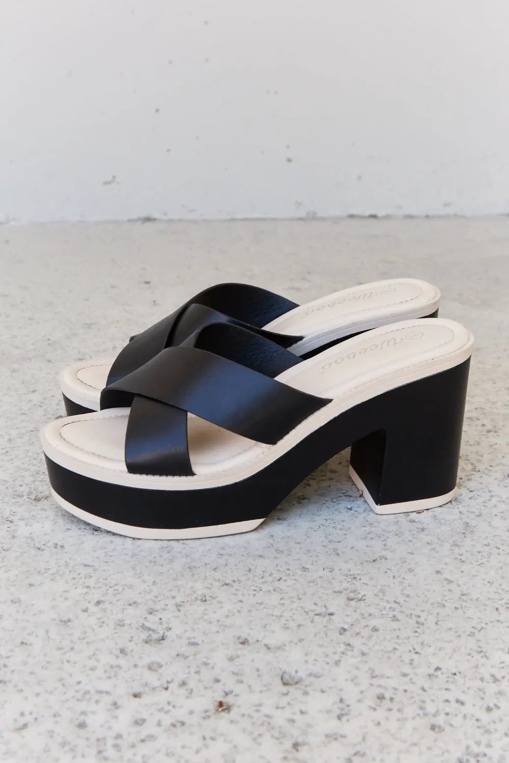 Weeboo Cherish The Moments Contrast Platform Sandals in Black by Weeboo