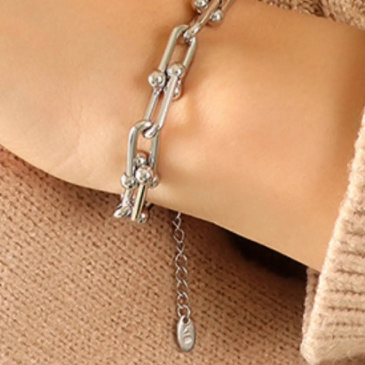 Chunky Chain Titanium Steel Bracelet by Partner Label