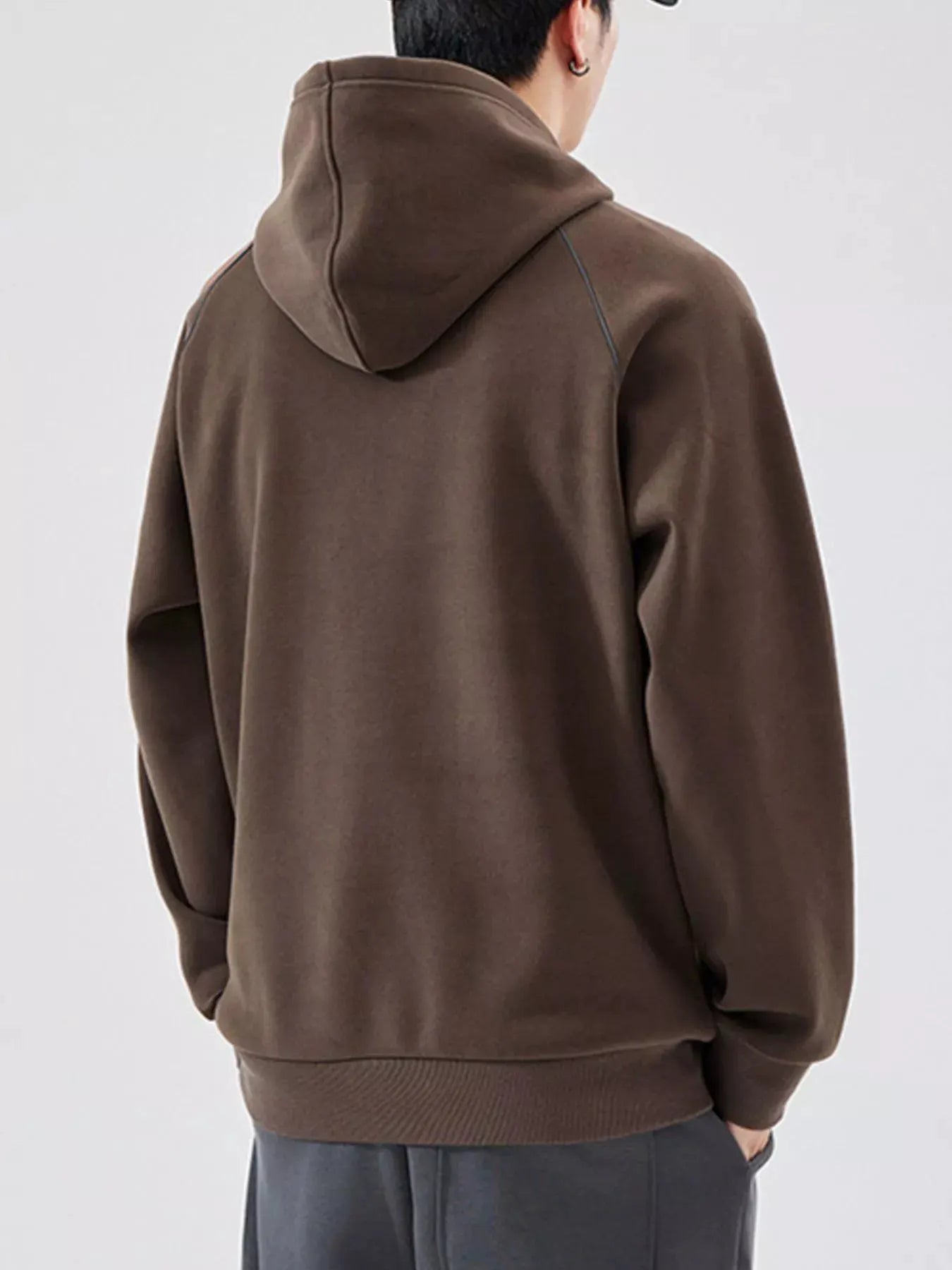 Men's Plus Size Kangaroo Pocket Raglan Sleeve Hoodie by Partner Label