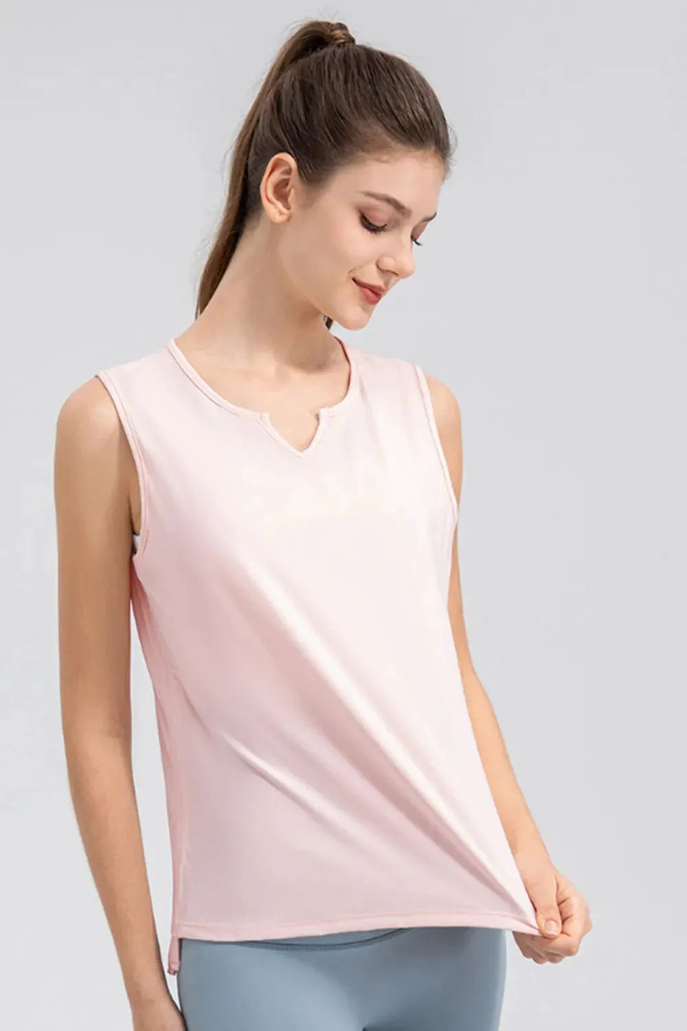 Notched Wide Strap Active Tank by Partner Label