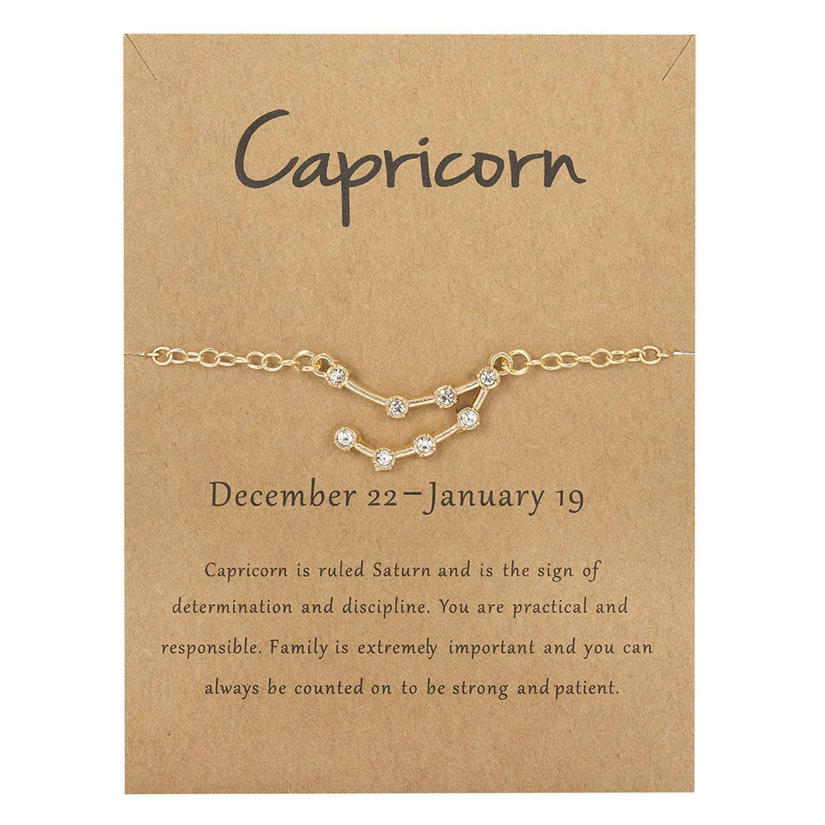 Women's Twelve Constellation Paper Card Chain Bracelet by Maiden-Art