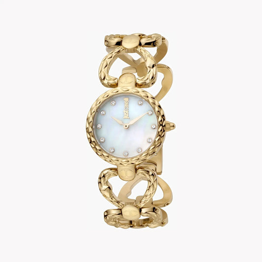 Just Cavalli Women's Gold Stainless Steel Watch, White Dial | Jc1l132m0025 by JUST CAVALLI