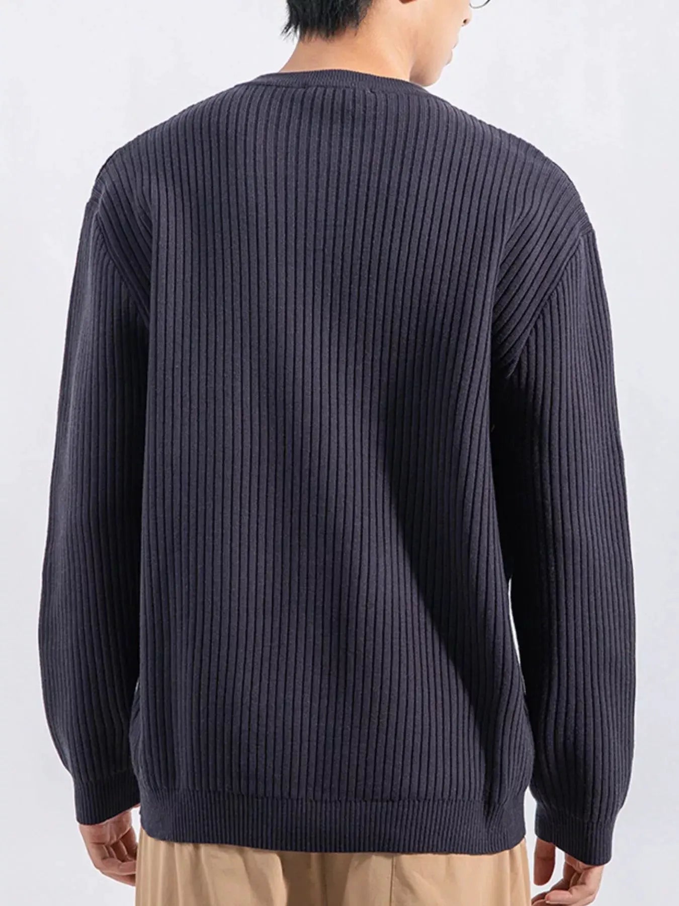 Men's Plus Size Ribbed Button Detail Knit Top by Partner Label