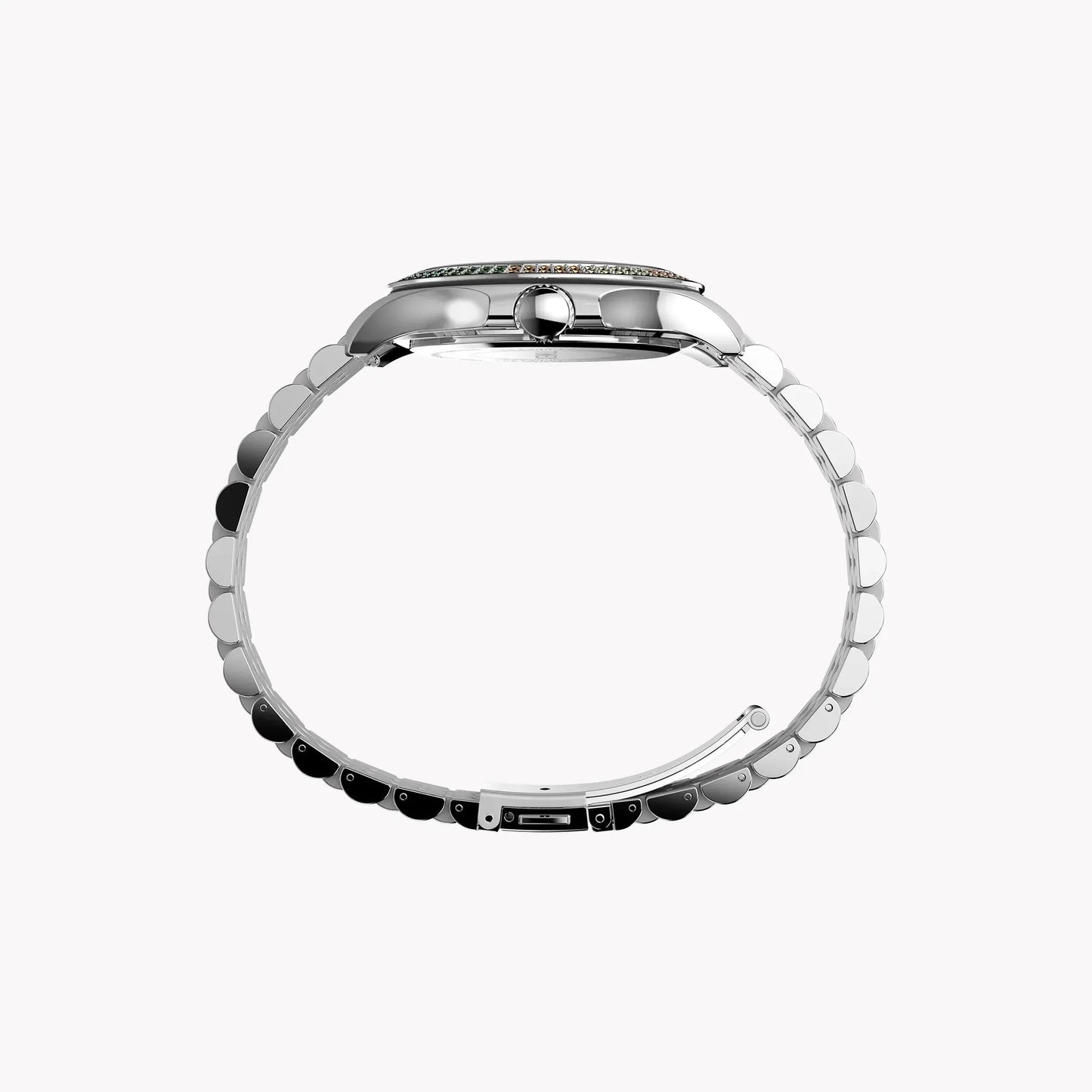 Timex Women's Silver-Tone Watch, Rainbow Crystal Accents | Tw2w33000 by TIMEX