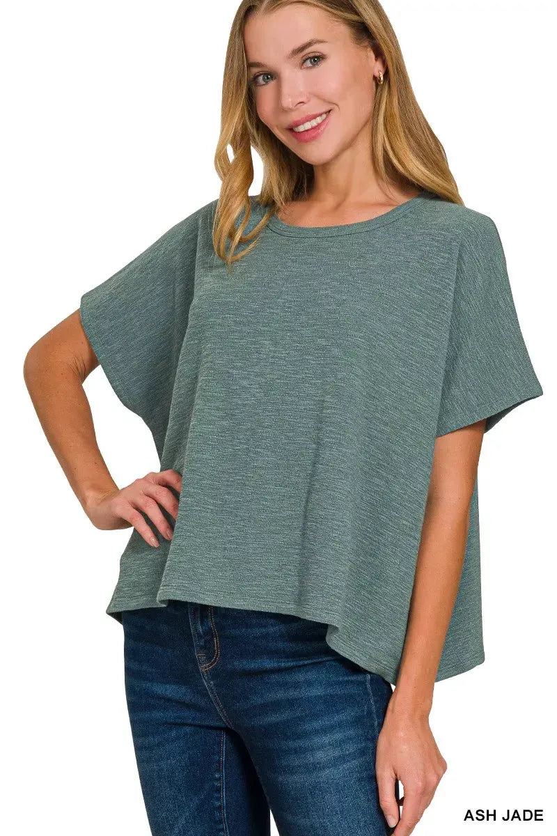 Zenana Cotton Slub Oversize Tee by Zenana