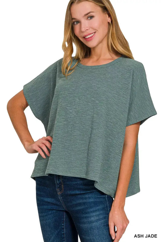 Zenana Cotton Slub Oversize Tee by Zenana