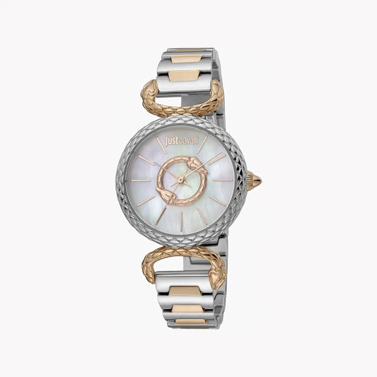 Just Cavalli Women's Silver & Rose Gold Watch, White Dial | Jc1l148m0095 by JUST CAVALLI