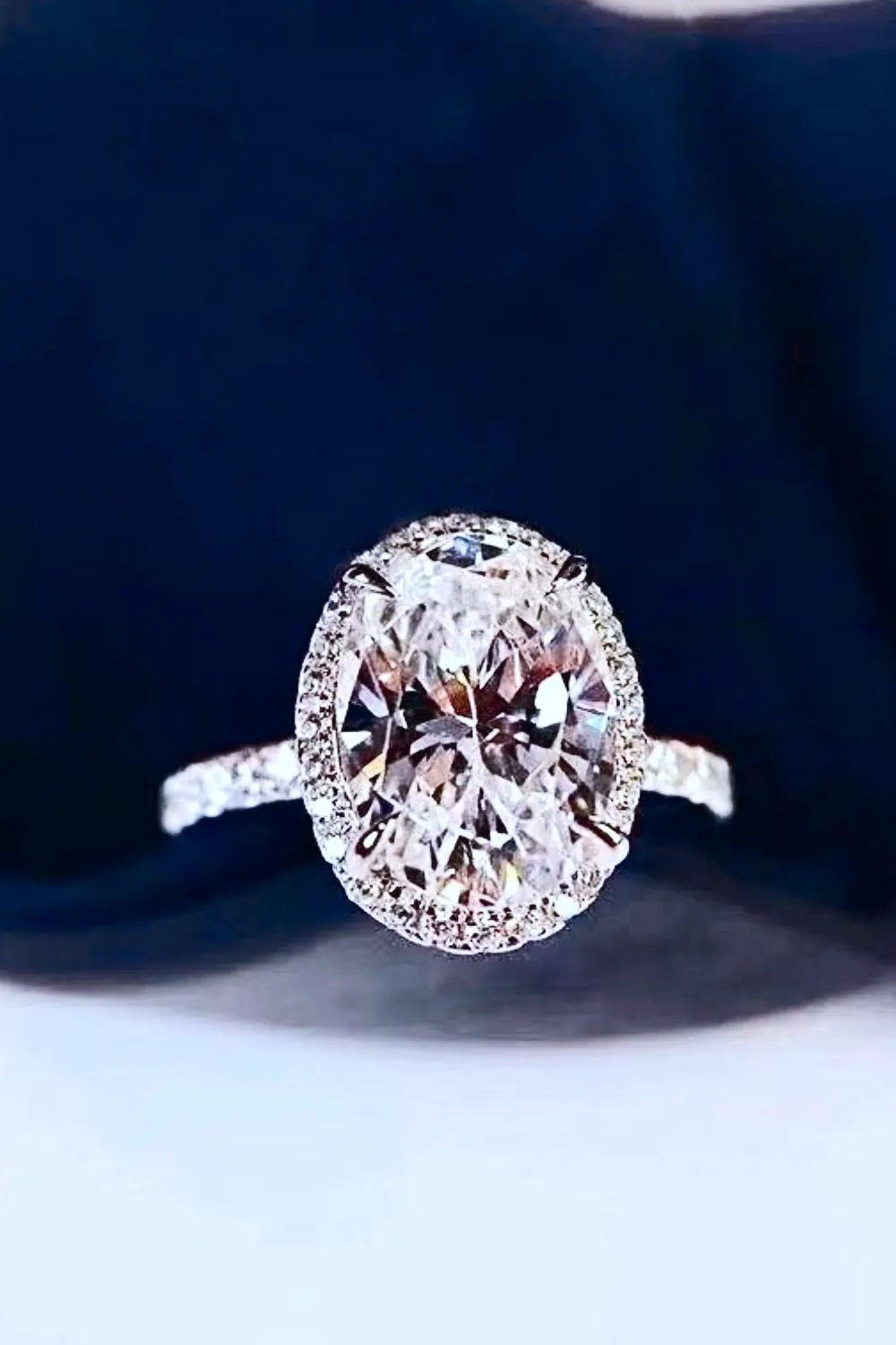 2 Carat Moissanite Platinum-Plated Ring by Partner Label