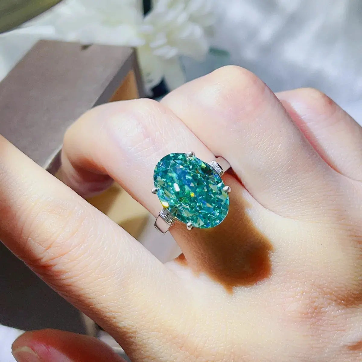 5 Carat Moissanite 925 Sterling Silver Ring by Partner Label