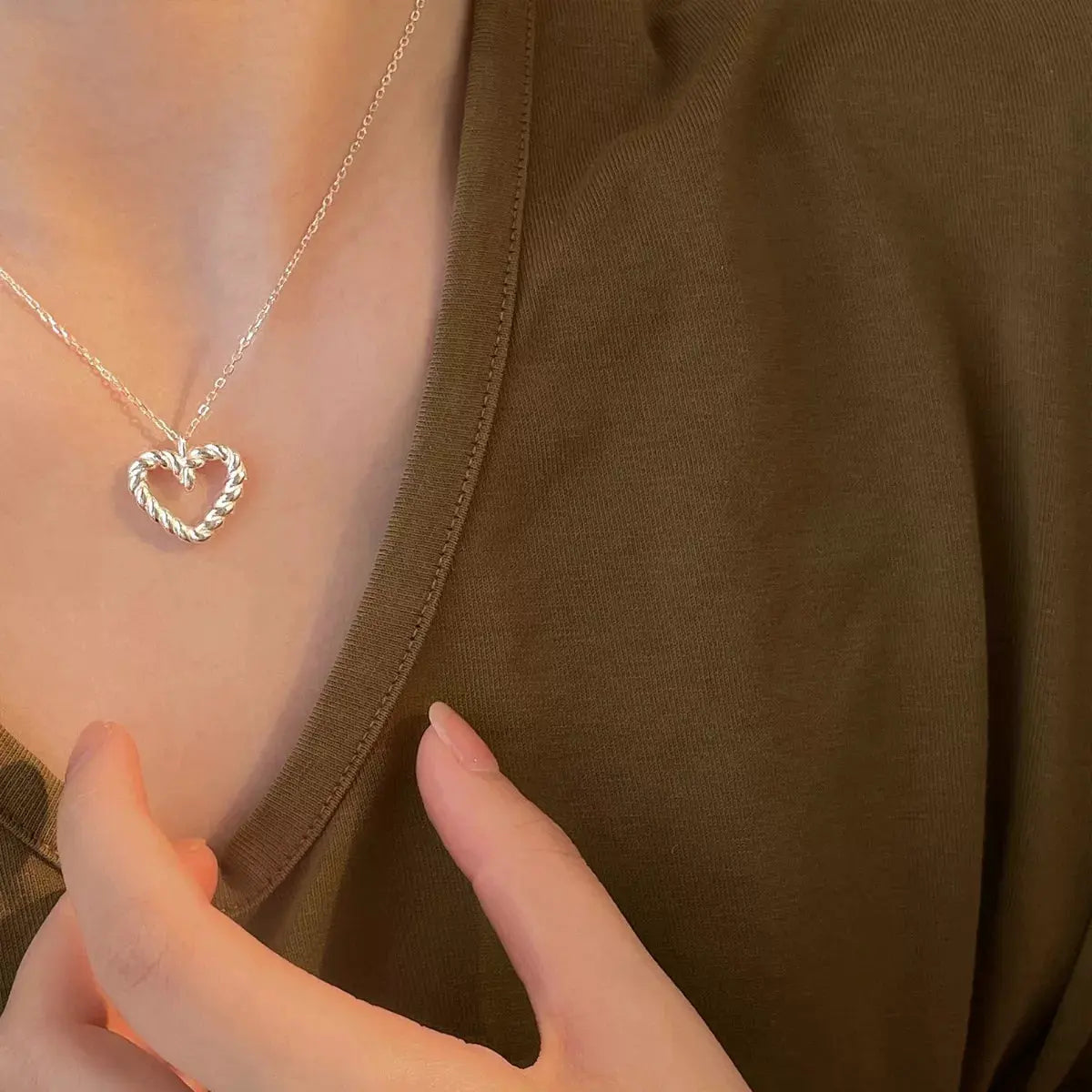 925 Sterling Silver Heart Necklace by Partner Labels
