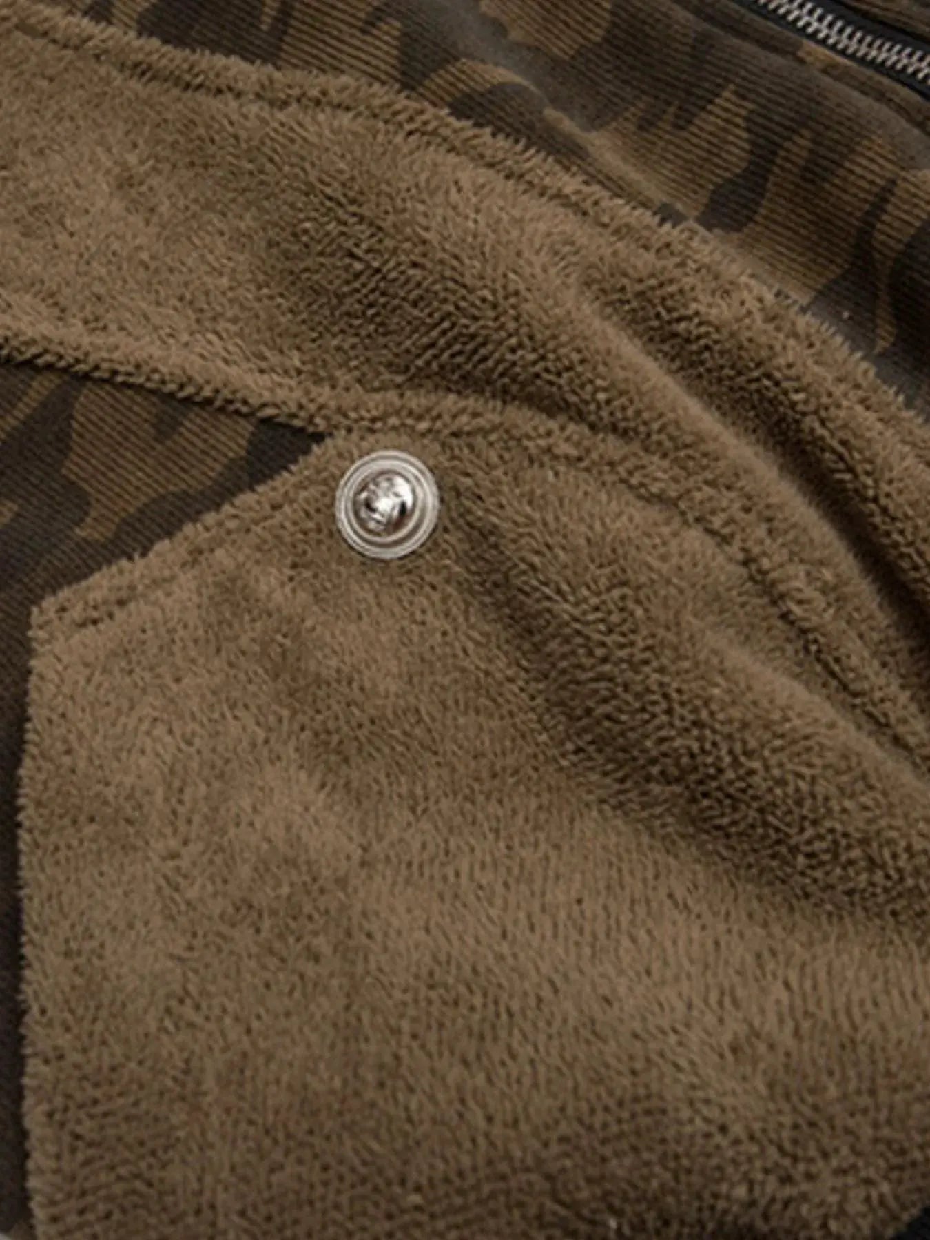 Men's Camouflage Faux Fur Hood Jacket by Partner Label