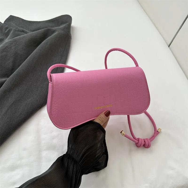 Summer Minimalist PU Underarm Bag Chic Solid Color Square Shoulder Purse Versatile Crossbody Tote For Women Elegant Office by Maiden-Art