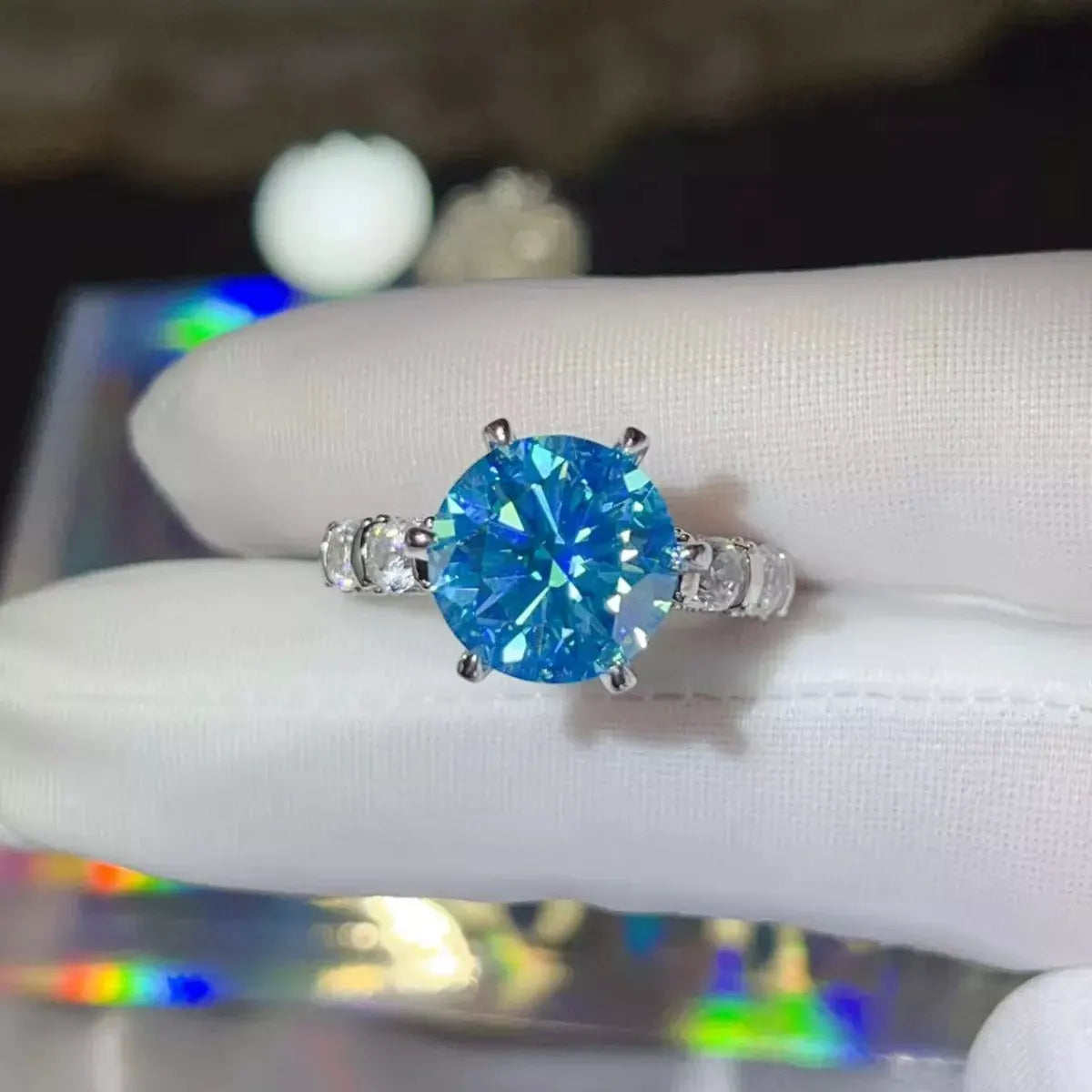 5 Carat Moissanite 6-Prong 925 Sterling Silver Ring by Partner Label