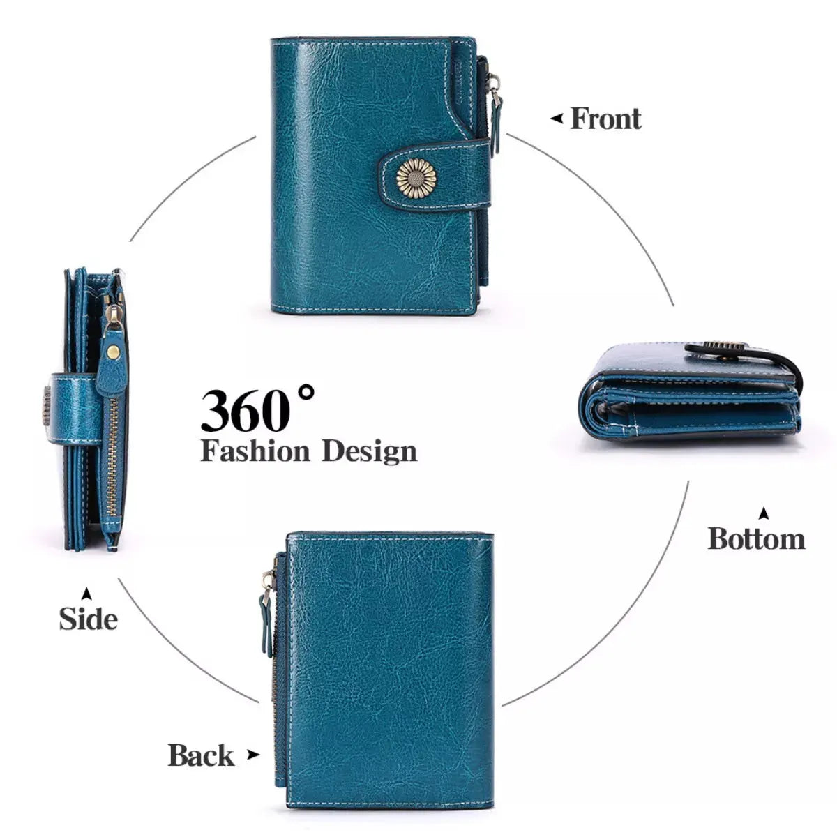 Vintage Style Leather Bifold Wallet by Partner Label