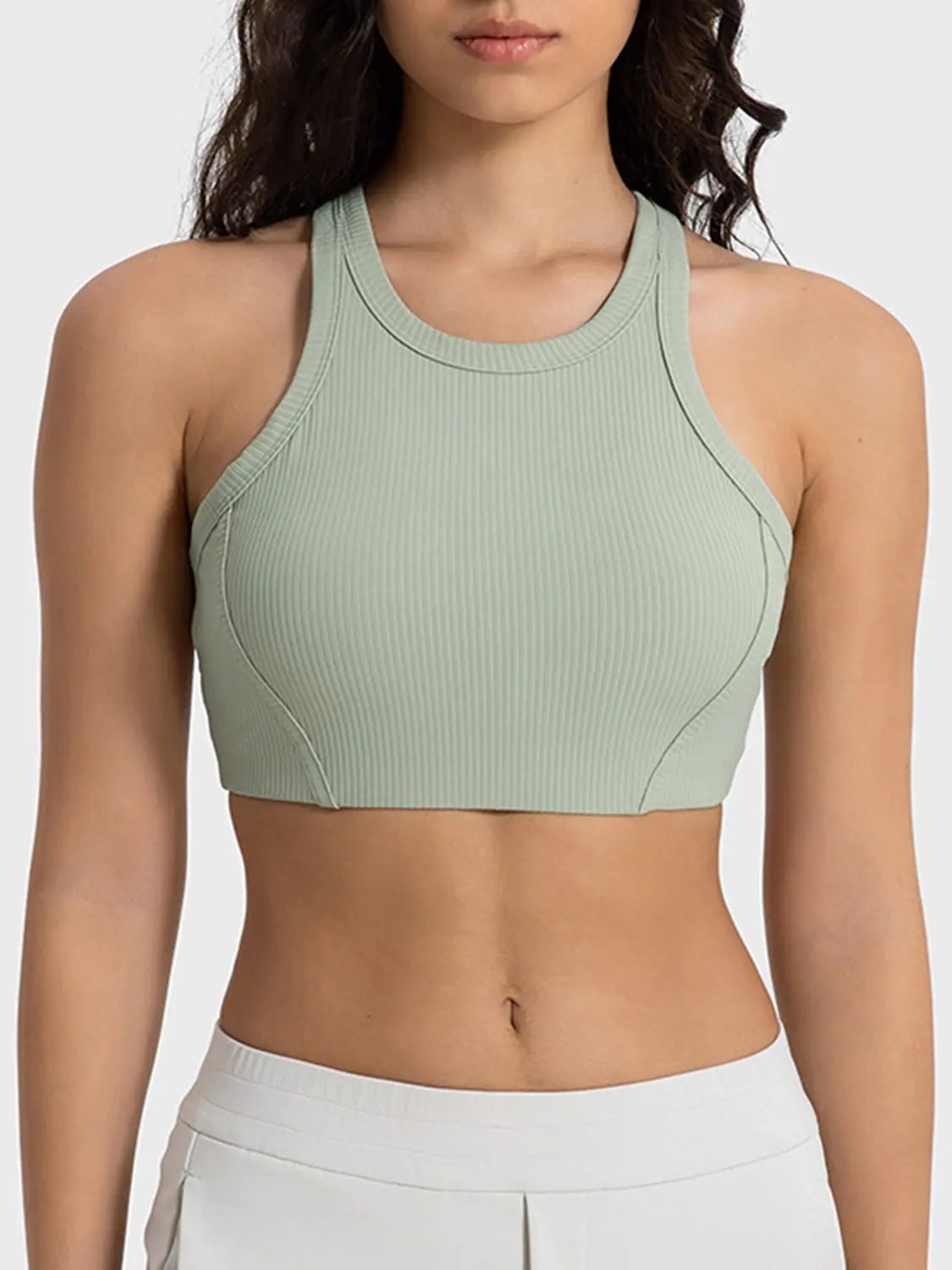 Millennia Wide Strap Cropped Sport Tank by Millennia