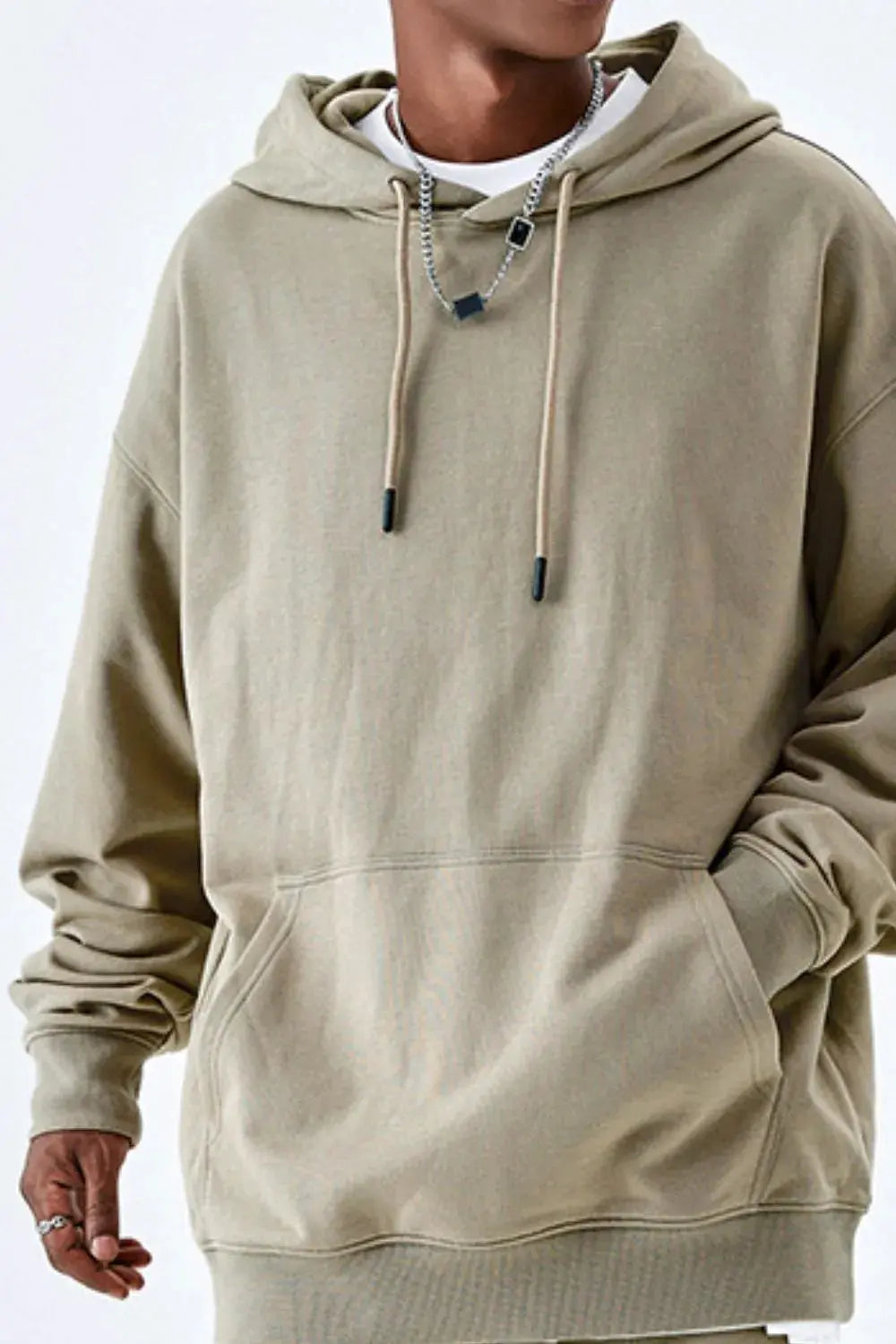 Men's Drawstring Kangaroo Pocket Hoodie by Partner Label
