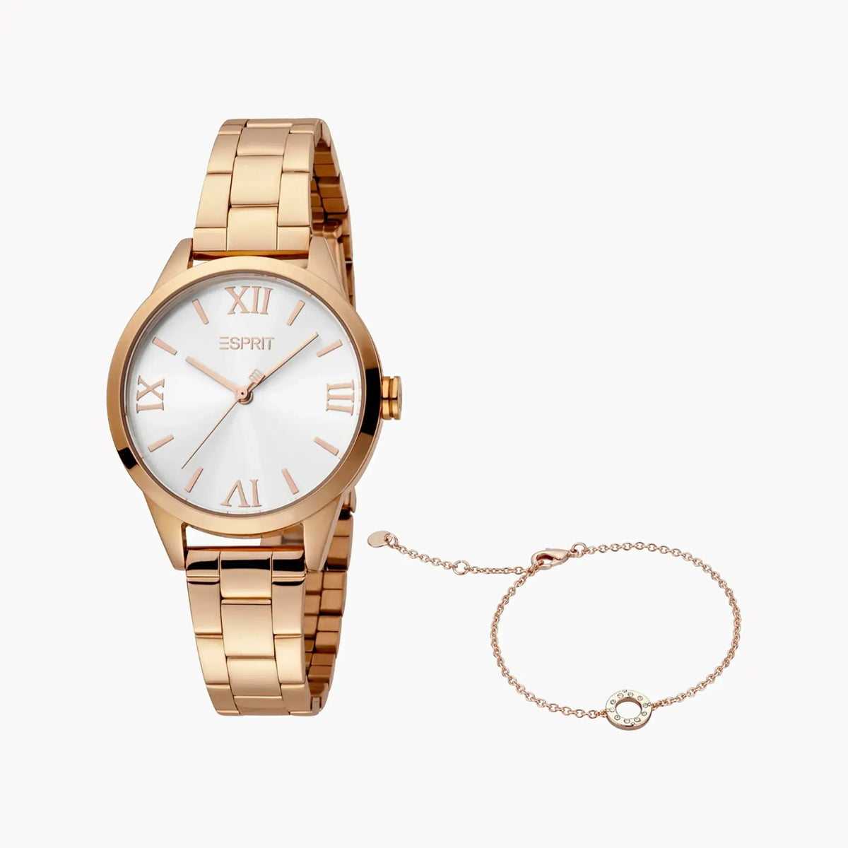 Esprit Women's Rose Gold Stainless Steel Watch, Silver Dial | Es1l170l0015 by ESPRIT