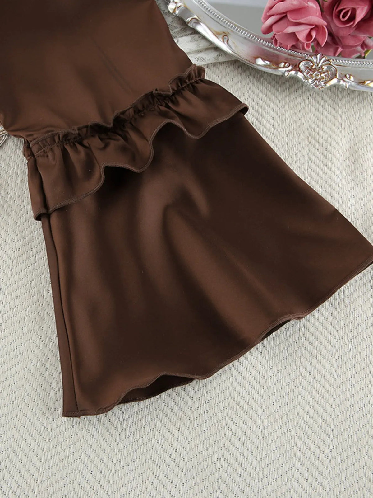 Ruffled V-Neck Top and Shorts Set by Partner Label