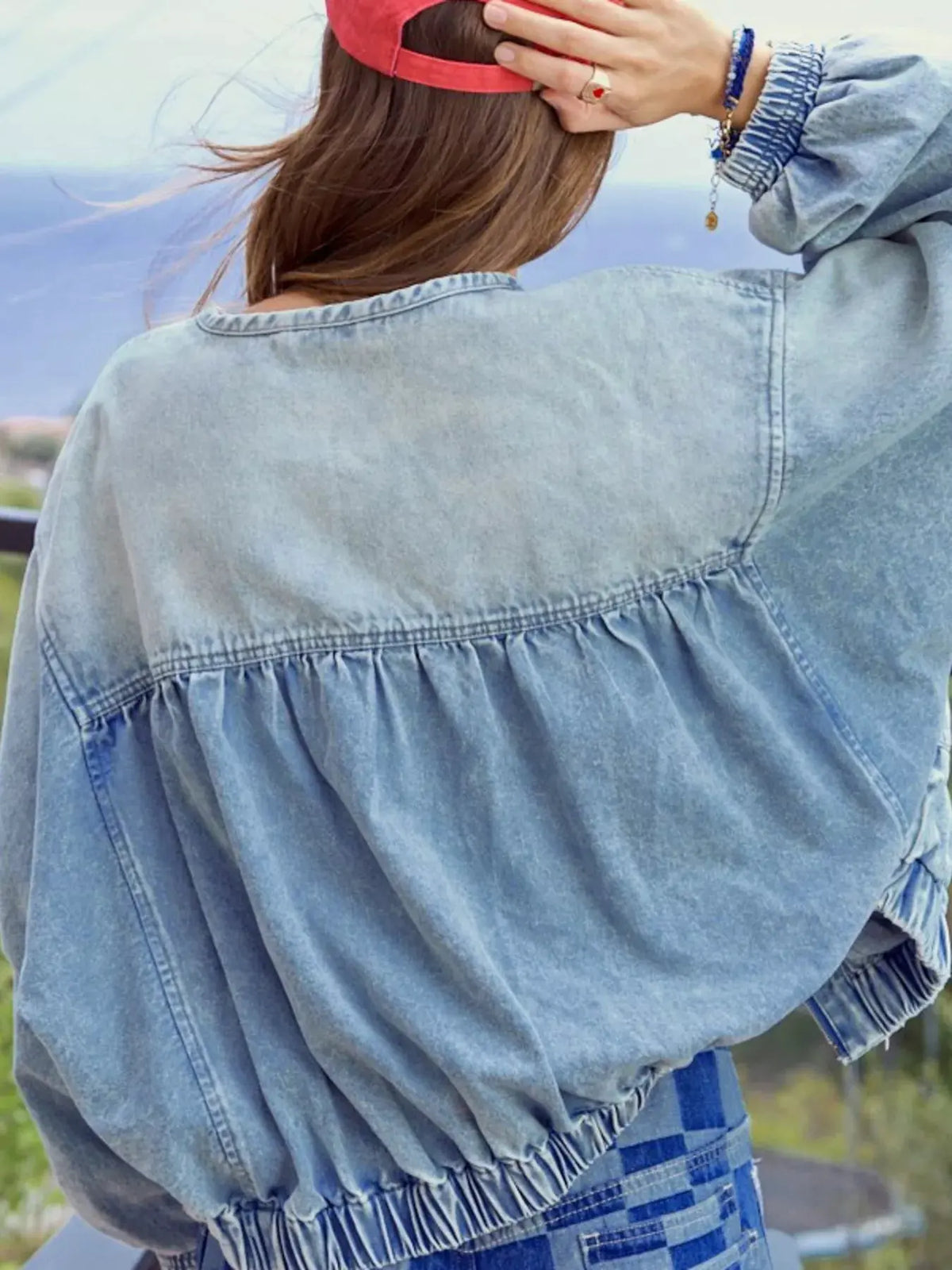 Washed Zip Up Denim Jacket by Partner Label