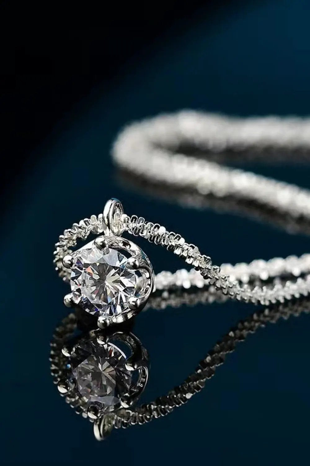 1 Carat Moissanite 925 Sterling Silver Necklace by Partner Labels