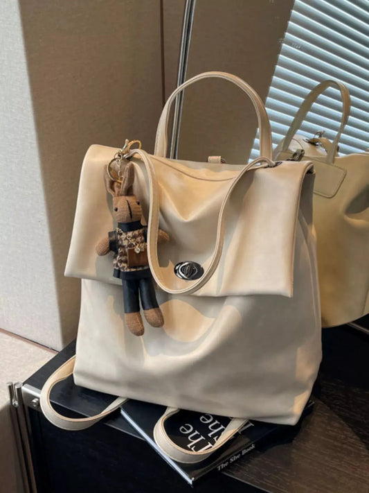 Leather Flap Backpack Bag by Partner Label