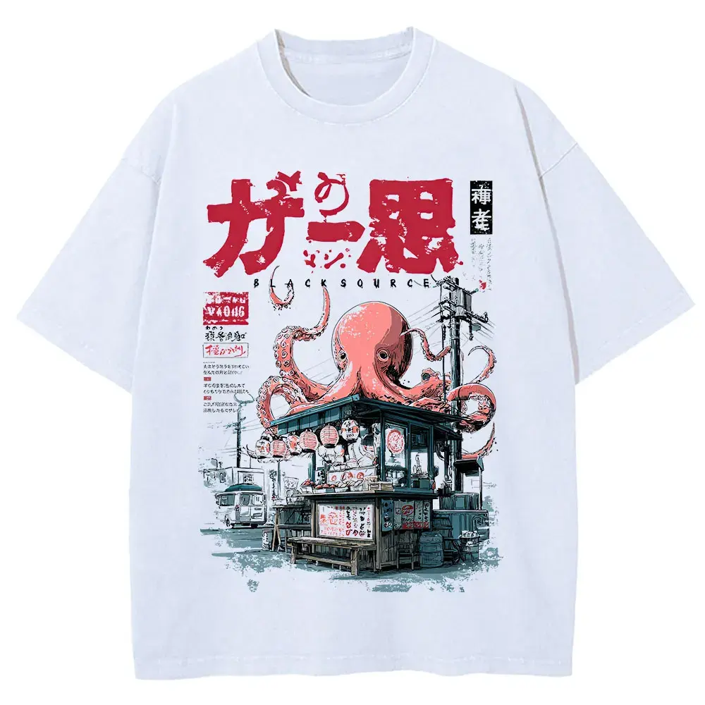 Japanese Takoyaki Graphic T-Shirt Oversized Anime Streetwear Tee by Vimost Shop