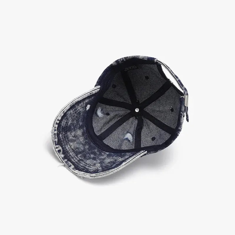Distressed Cotton Baseball Cap by Partner Label