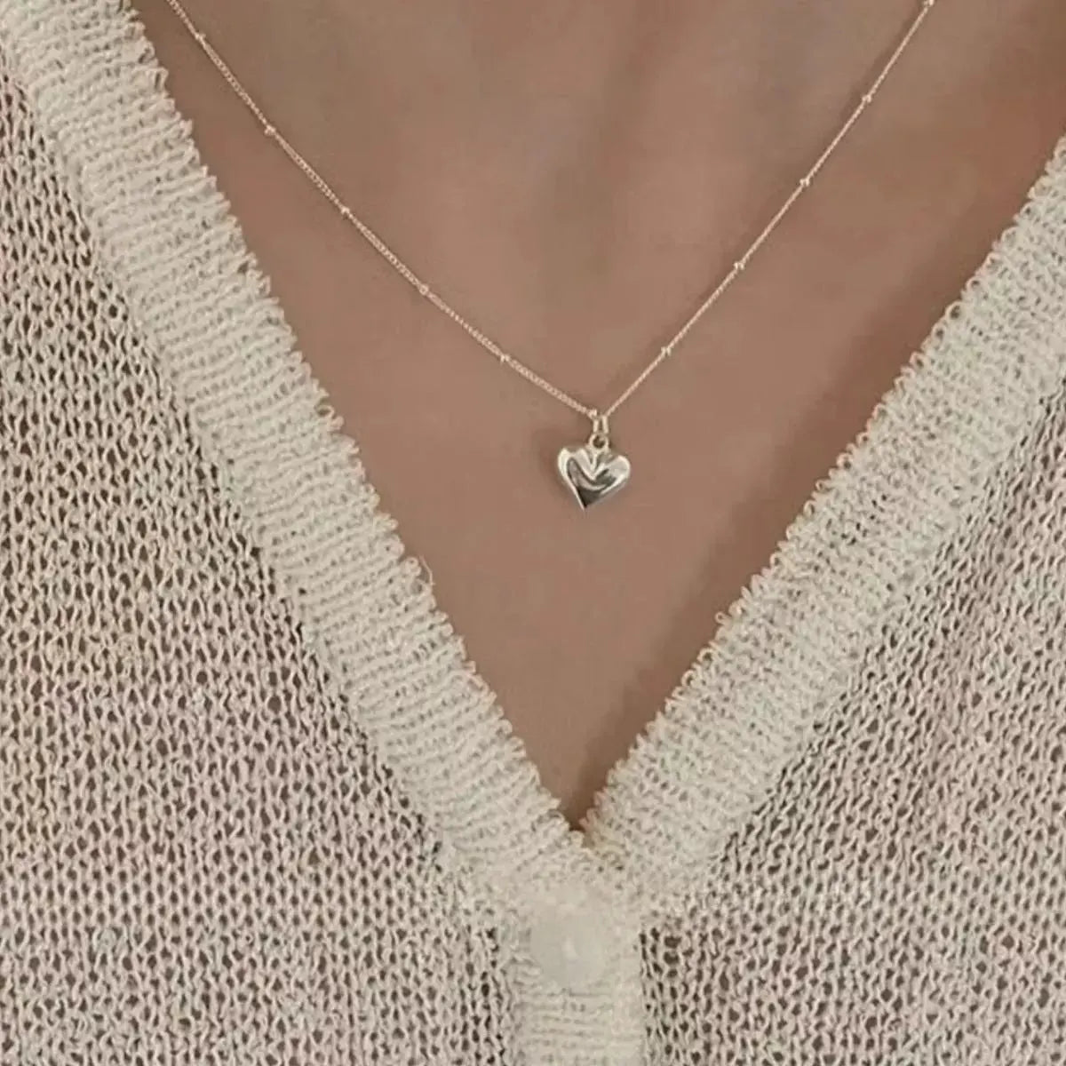925 Sterling Silver Heart Necklace by Partner Labels