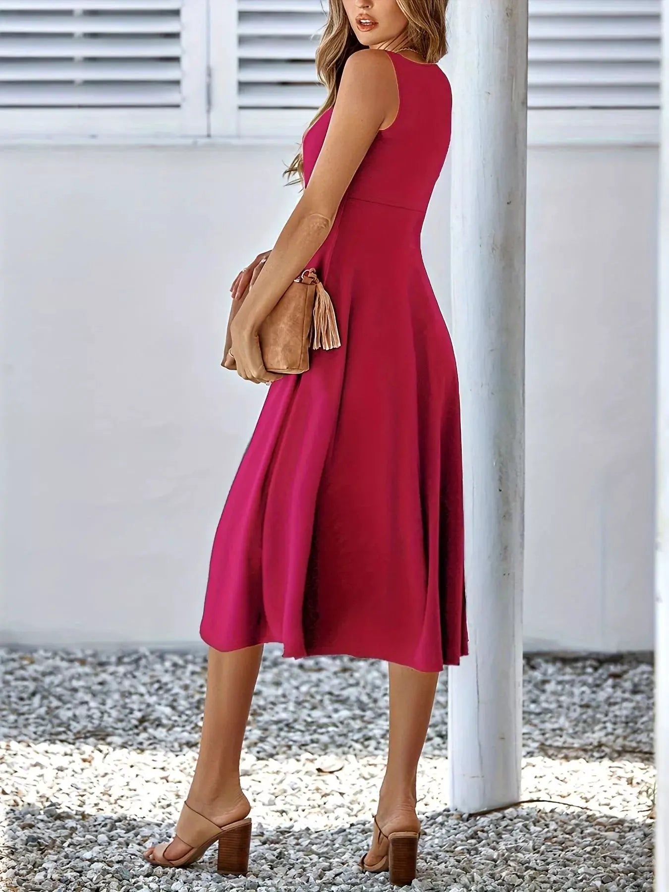 Sleeveless A-Line Midi Dress by Partner Label