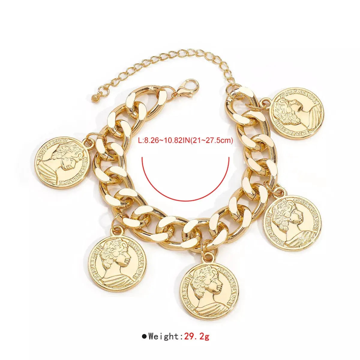 18K Gold-Plated Coin Charm Bracelet by Partner Label