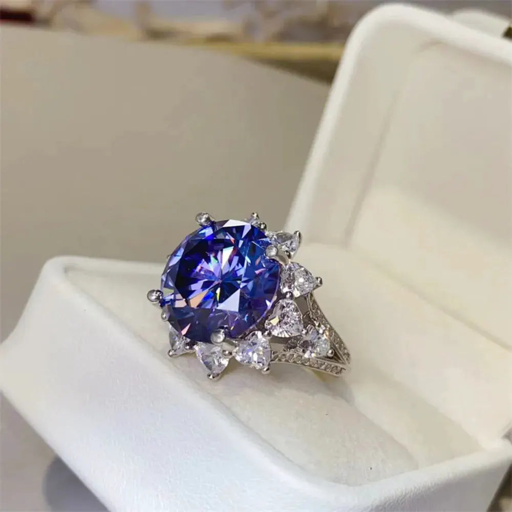 10 Carat Moissanite 925 Sterling Silver Ring by Partner Label