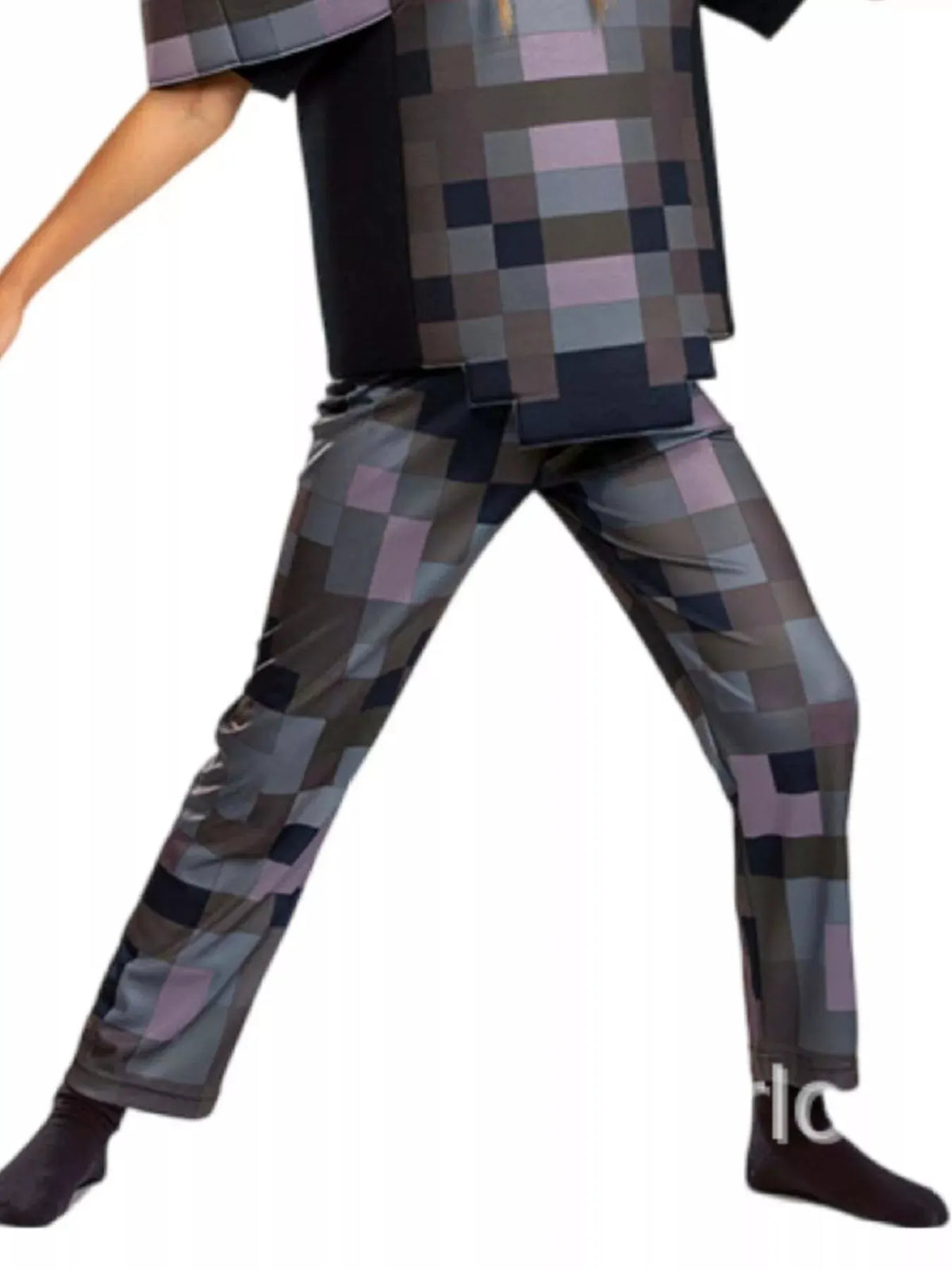 Children's Minecraft Pixelated Print Costume Set by Trendsi