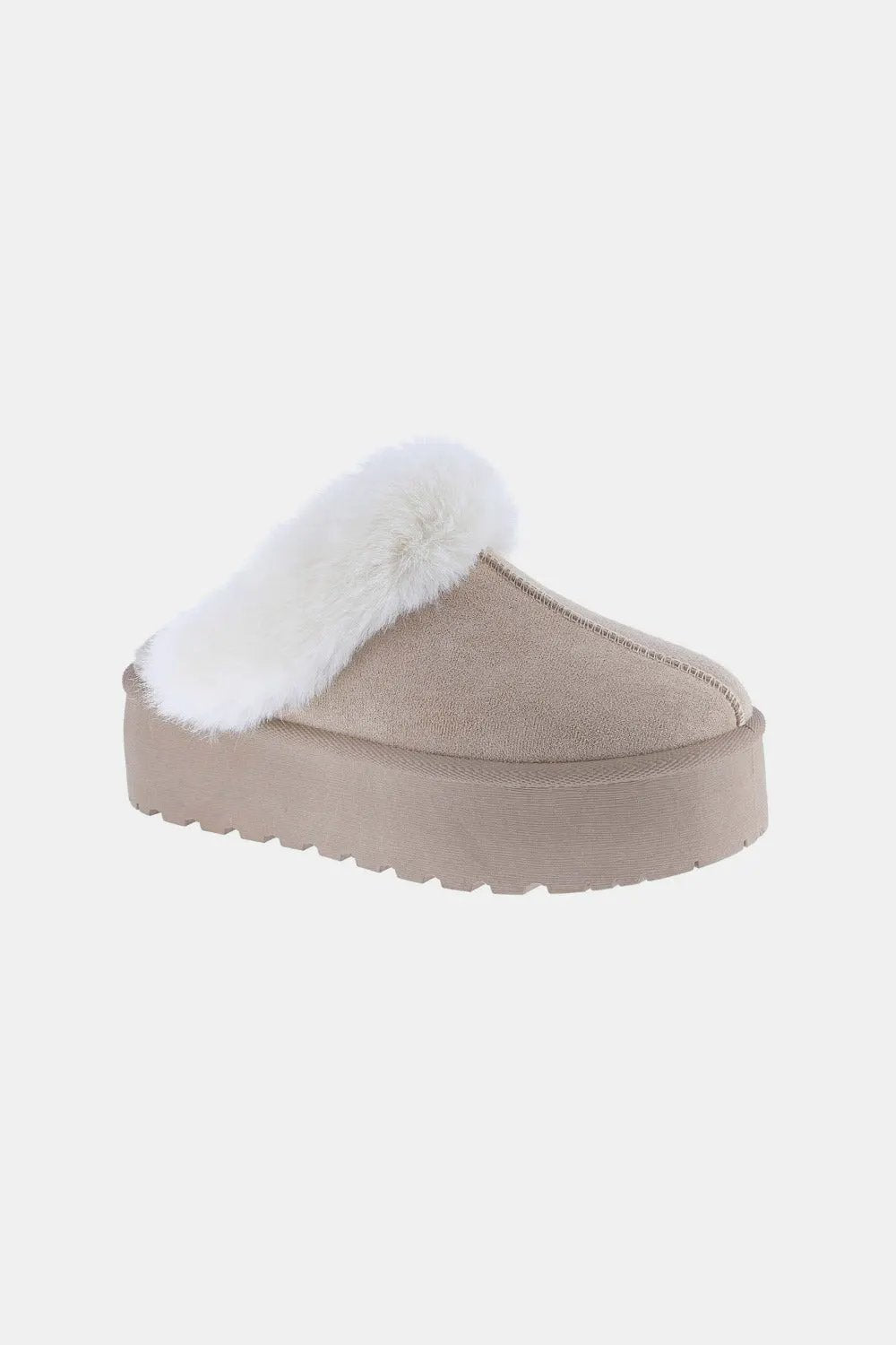 Weeboo Thick Bottom Fur Trim Snow Slippers by Weeboo
