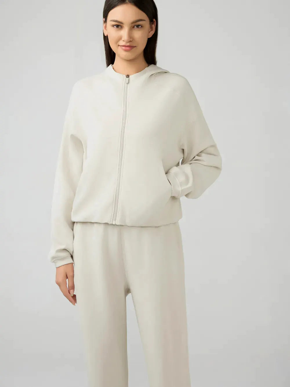 Millennia Zip Up Dropped Shouder Active Hooded by Millennia