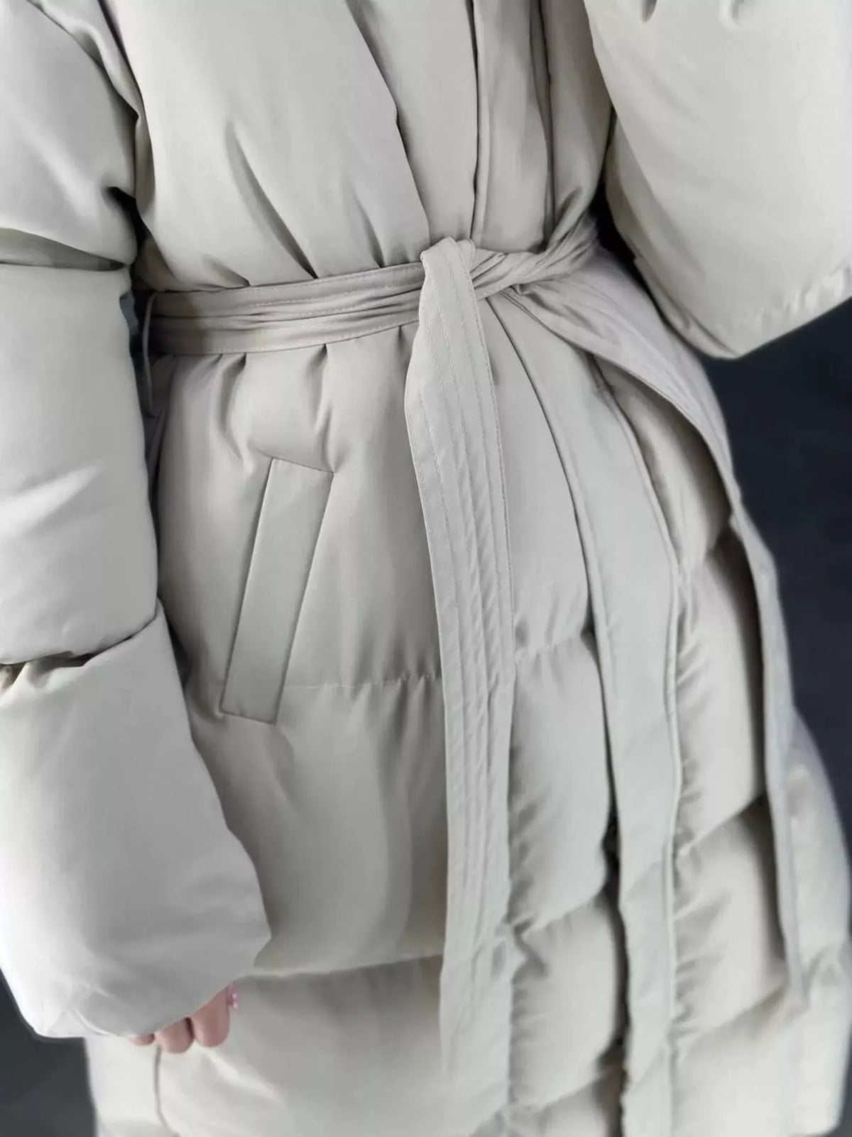 Longline Padded Winter Coat with Belted Waist | Partner Labels Selection by Partner Label